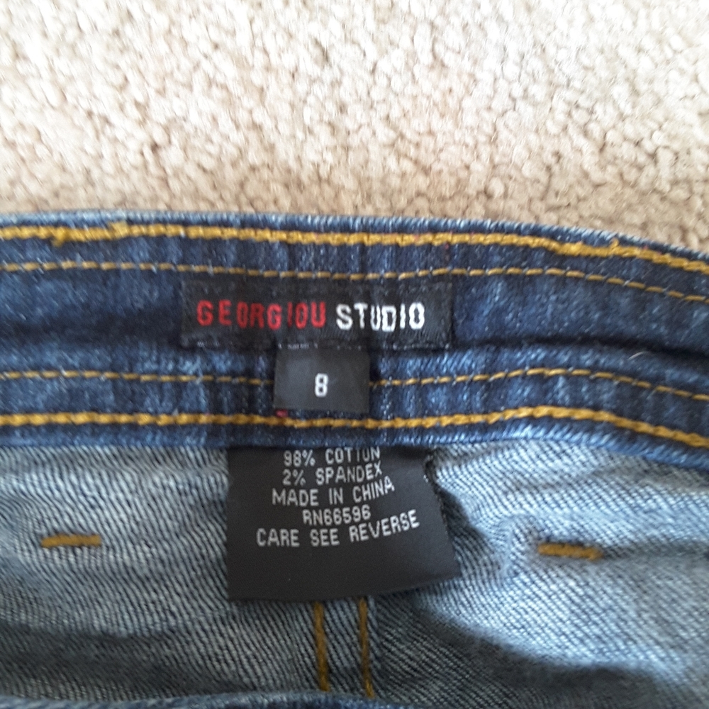 Jeans Georgiou Studio Dark Wash Straight Leg sz 8 - Picture 7 of 7